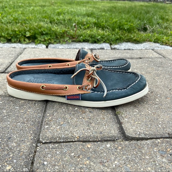 Sebago Dockside Blue Brown slide on 7 M - Picture 8 of 9